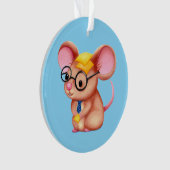 Furry Cheese Man Business Mouse Tie Glasses Nerdy Ornament (Vorderseite)