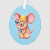 Furry Cheese Man Business Mouse Tie Glasses Nerdy Ornament (Vorderseite)