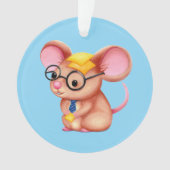 Furry Cheese Man Business Mouse Tie Glasses Nerdy Ornament (Vorderseite)