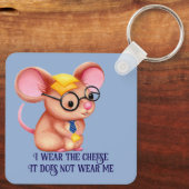 Furry Cheese Man Business Mouse Tie Glasses Nerdy Schlüsselanhänger (Rückseite)