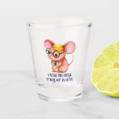 Furry Cheese Man Business Mouse Tie Glasses Nerdy Schnapsglas (Vorderseite)