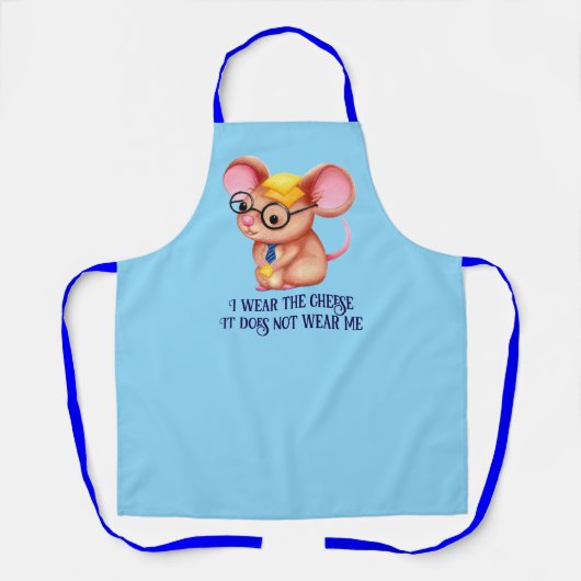 Furry Cheese Man Business Mouse Tie Glasses Nerdy Schürze (Vorderseite)