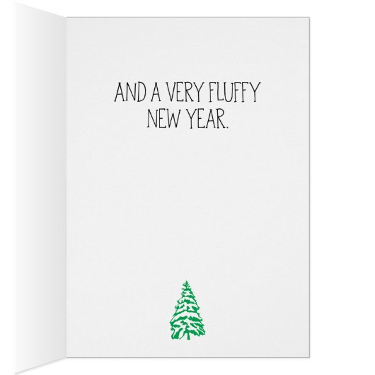 "Furry Christmas" Cat Lover's Weihnachtskarte (Innen (Rechts))
