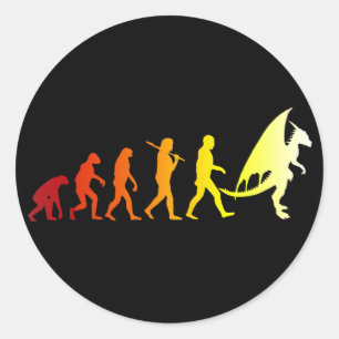 Furry-Evolution Runder Aufkleber