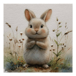 Furry Face: Ein bisschen Whimsy Bunny Poster