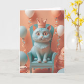 Furry Feline Birthday Bash Karte (Gelbe Blume)