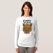 "Furry & Filthy" Sassy Cat Long Sleeve T - Shirt (Vorne ganz)
