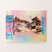 Furry Friends Boxer Welpe und farbenfrohe Geschenk Puzzle (Horizontal)