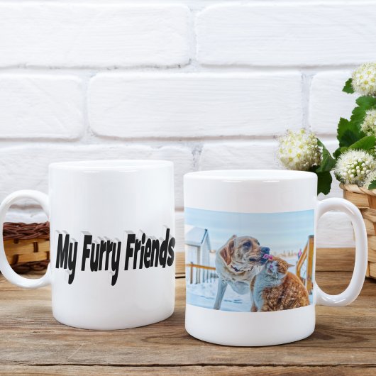 Furry Friends Cat and Dog Foto Kaffeetasse