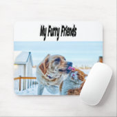 Furry Friends Cat and Dog Foto Mousepad (Mit Mouse)