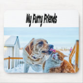 Furry Friends Cat and Dog Foto Mousepad (Vorne)