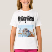 Furry Friends Cat and Dog Foto T-Shirt (Vorderseite)
