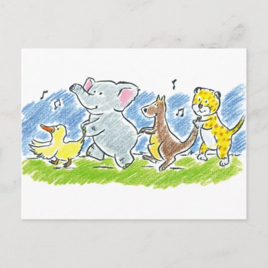Furry Friends Conga Postcard Postkarte (Vorderseite)