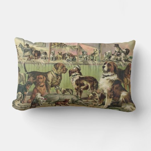 Furry Friends Dog Lovers Lumbar Pillow Lendenkissen (Vorderseite)