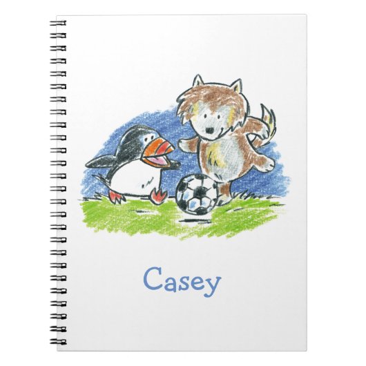 Furry Friends Football Spiral Notebook Notizblock (Vorderseite)