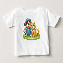 Furry Friends Forever: Hund und Katze zusammen Baby T-shirt