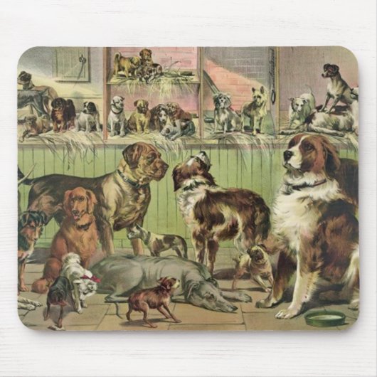 Furry Friends Hund liebt Maus Pad Mousepad (Vorne)
