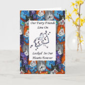 Furry Friends Live On Locked In Our Hearts Cats 1 Karte (Gelbe Blume)