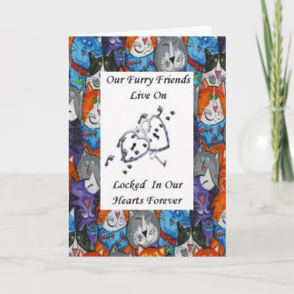 Furry Friends Live On Locked In Our Hearts Cats 1 Karte