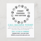 Furry Friends Pet Sitter Kleines Unternehmen Flyer (Vorne)