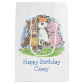 Furry Friends Trio Medium Geschenktasche Mittlere Geschenktüte (Rückseite)