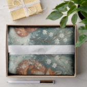 Furry Fuchs Familie in schneebedeckter Weihnachtsz Seidenpapier (Geschenk)