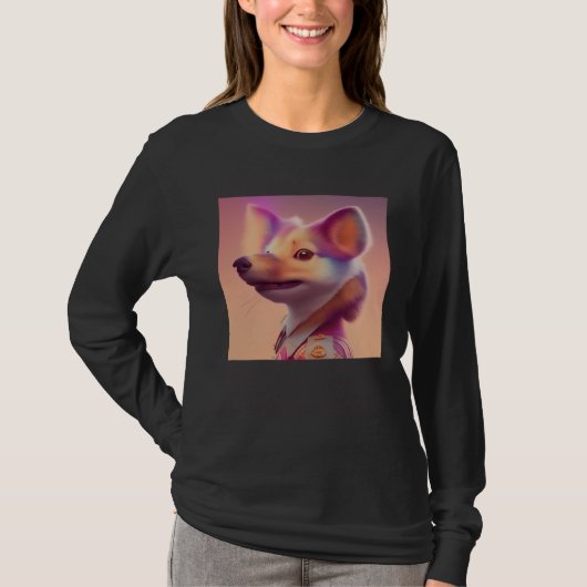 Furry Fuzzy Sneaky Squirrel Ferret Animal Peach Go T-Shirt (Vorderseite)