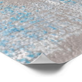 "Furry" Graue und Aquamarine Abstrakte Kunst Poste Poster (Ecke)