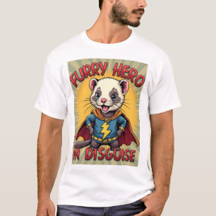 Furry Hero in Disguise - Super Ferret Comic T-Shir T-Shirt