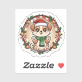 Furry Holiday Cheer Custom-Cut Vinyl Sticker (Blatt)