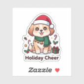 Furry Holiday Cheer Custom-Cut Vinyl Sticker (Blatt)