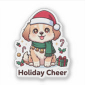  Furry Holiday Cheer Custom-Cut Vinyl Sticker (Vorderseite)