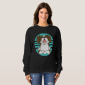 Furry Hund sitzend in der vermittelnden Position Sweatshirt (Vorne ganz)