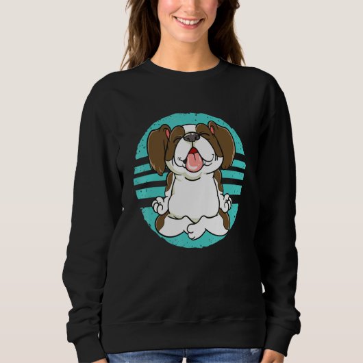 Furry Hund sitzend in der vermittelnden Position Sweatshirt (Vorderseite)
