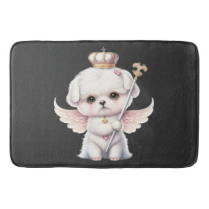 Furry Joy: Angel Wing Maltese Dog Welppy Gift Badematte