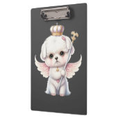 Furry Joy: Angel Wing Maltese Dog Welppy Gift Klemmbrett (Links)