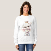 Furry Joy: Angel Wing Maltese Dog Welppy Gift Sweatshirt (Vorne ganz)