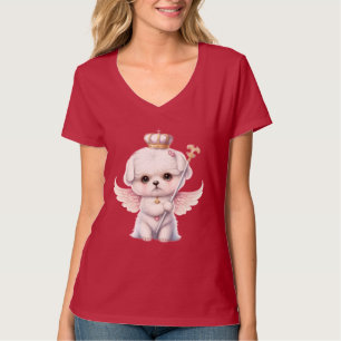 Furry Joy: Angel Wing Maltese Dog Welppy Gift T-Shirt