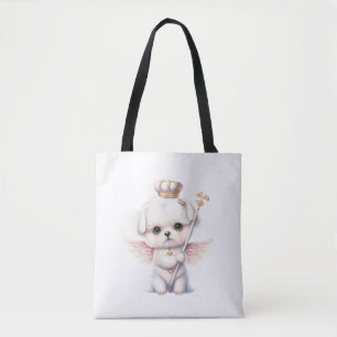 Furry Joy: Angel Wing Maltese Dog Welppy Gift Tasche