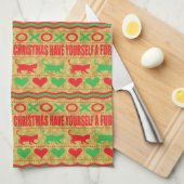 Furry Little Cats Weihnachten Geschirrtuch (Viertel Falte)