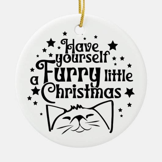 Furry Little Christmas | beidseitig Keramik Ornament (Vorne)