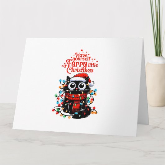 Furry Little Christmas Karte (Vorderseite)