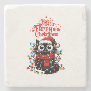 Furry Little Christmas Steinuntersetzer