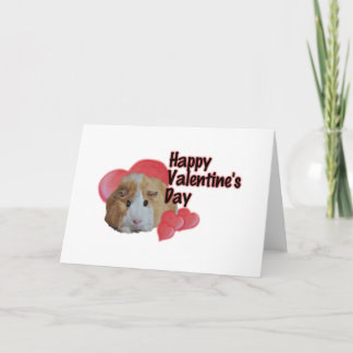 Furry Little Guinea Pig Tan Happy Valentinstag Karte