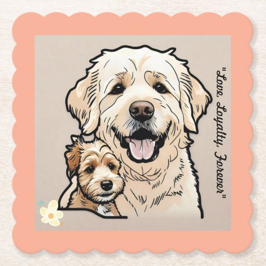 "Furry Little Hearts" Untersetzer (Vorderseite)