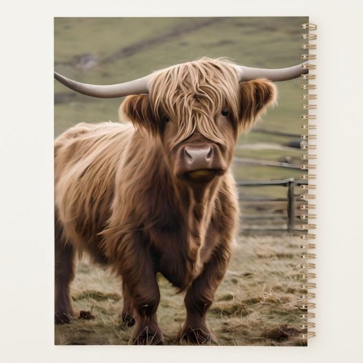 **"Furry Majestät: The Wooly Brown Highland Cow"** Planer (Rückseite)