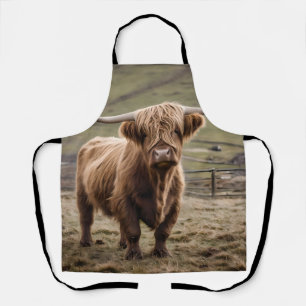 **"Furry Majestät: The Wooly Brown Highland Cow"** Schürze