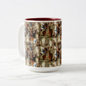 "Furry Moments: An Alpaca Foto Collage" Zweifarbige Tasse (Vorderseite Links)