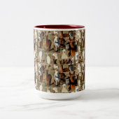 "Furry Moments: An Alpaca Foto Collage" Zweifarbige Tasse (Mittel)