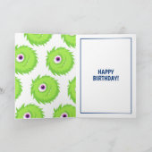 Furry Monster Blue Birthday Karte (Innenseite)